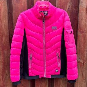 Modern Sport Women Winter Coat Pink/Black Puffer Size SM
